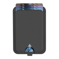 Magnetic Leather Wallet Stand Black