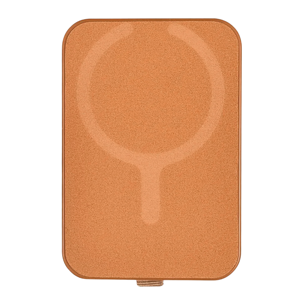 Magnetic Leather Wallet Stand Brown