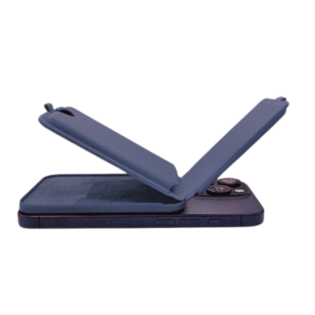 Magnetic Leather Wallet Stand Navy