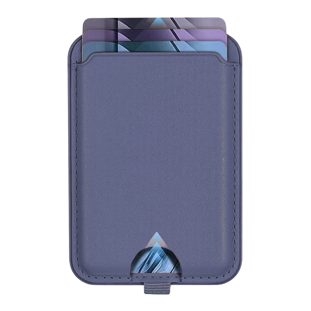 Magnetic Leather Wallet Stand Navy