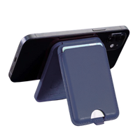Magnetic Leather Wallet Stand Navy