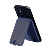Magnetic Leather Wallet Stand Navy