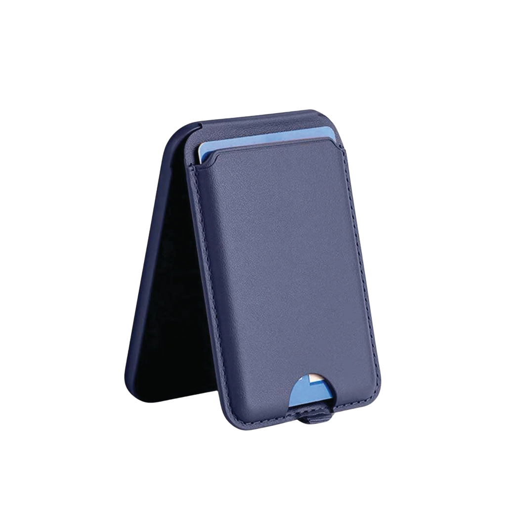 Magnetic Leather Wallet Stand Navy