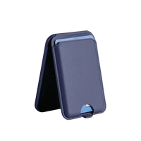 Magnetic Leather Wallet Stand Navy