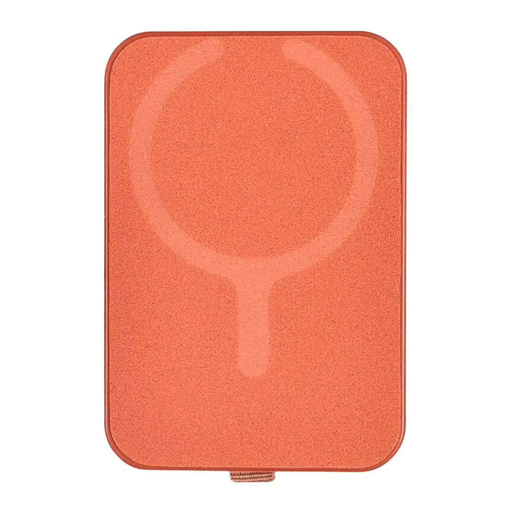 Magnetic Leather Wallet Stand Orange