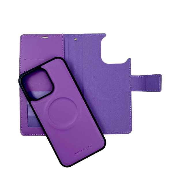 Simply Roar Mag Detachable Wallet Case Purple for iPhone 15/Plus/Pro/Pro Max