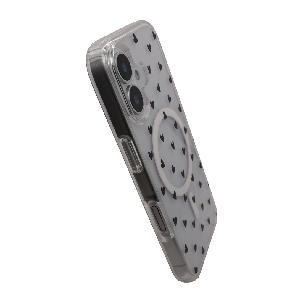 Heart MagSafe Black Case for iPhone 17 Series