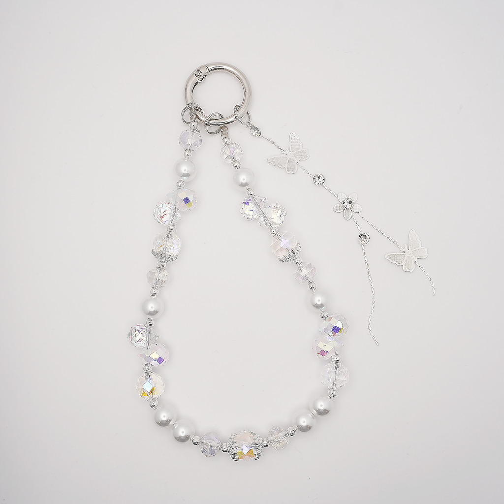 Jewel White Wristlet Strap