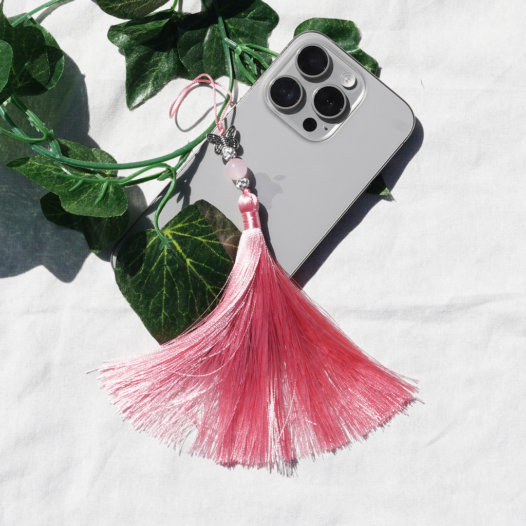 Long Norigae Pink Phone Charm