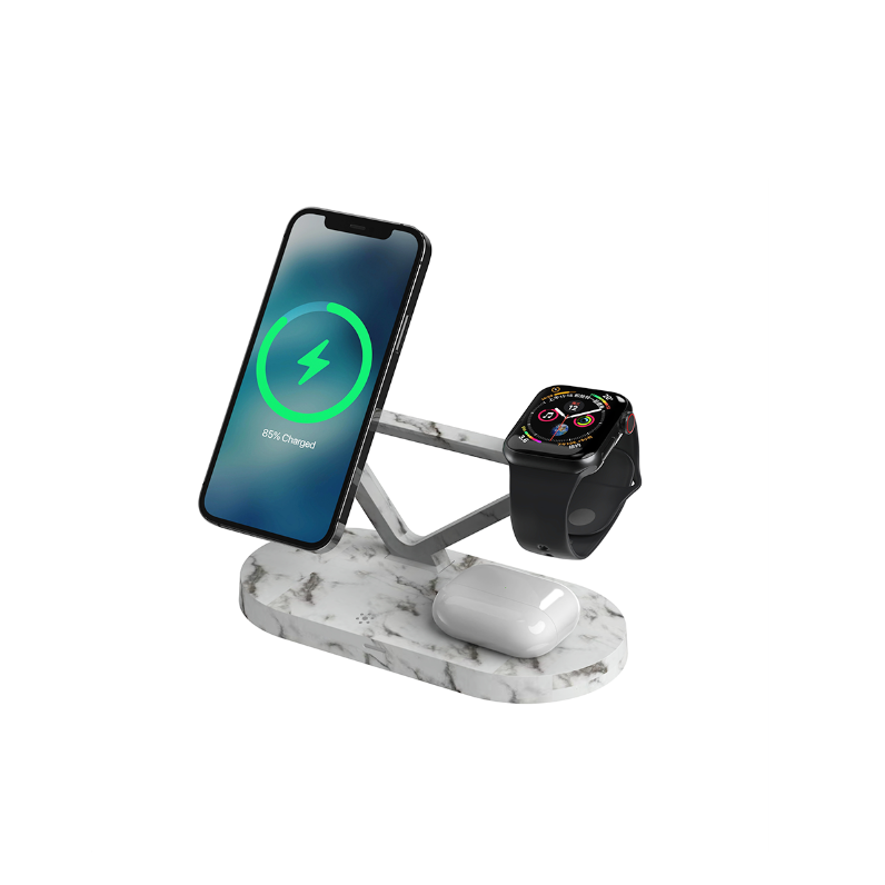 Oscar Magsafe 4 in 1 Wireless Charging Stand Marble