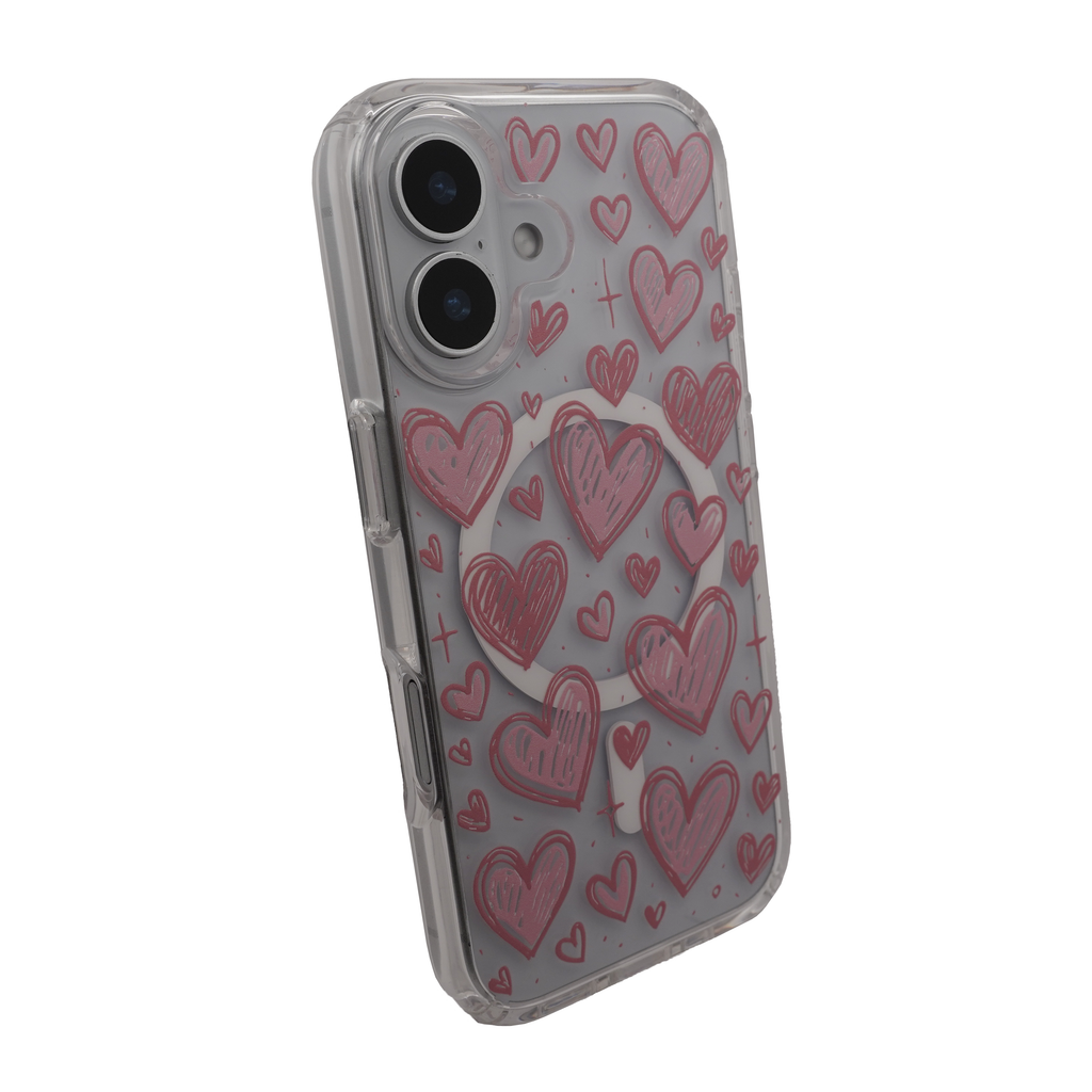 Heart MagSafe Pink Case for iPhone 17 Series