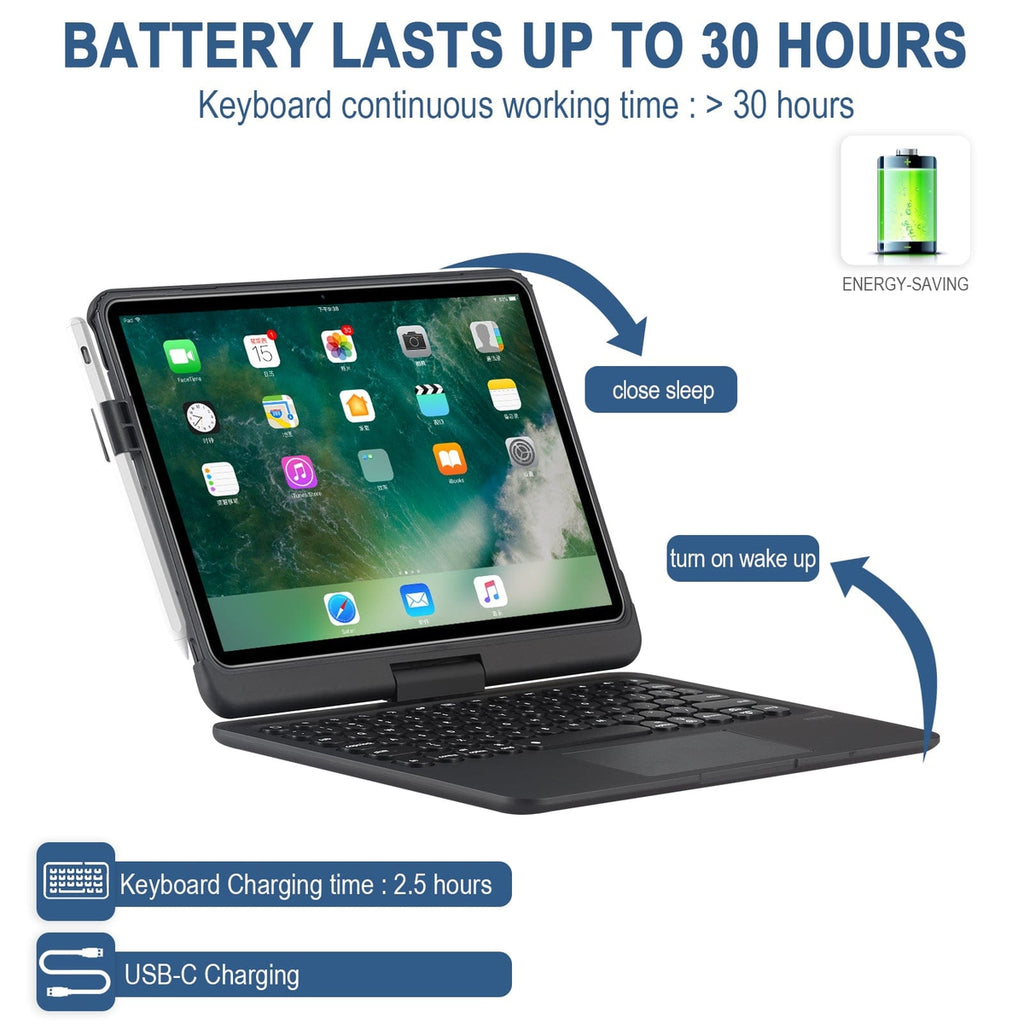 Oscar Bluetooth iPad 10.2 360 Rotate Keyboard