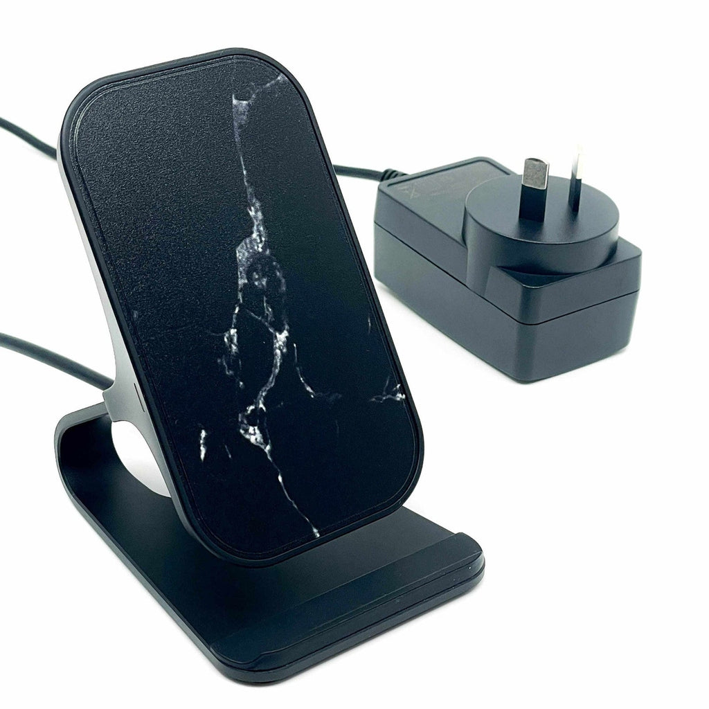 Oscar Black Marble Fast Wireless Charging Stand - Power Adapter Included