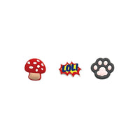 Red&White mushroom&LOL!&Cat/Dog paw-Charms for shoe decoration and phone case-3 pieces pack #5
