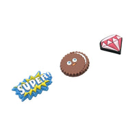 SUPER!&Brown cookie face&Pink diamond-Charms for shoe decoration and phone case :3 pieces pack #8