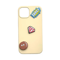 SUPER!&Brown cookie face&Pink diamond-Charms for shoe decoration and phone case :3 pieces pack #8