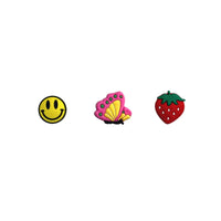 Yellow smiley face&Pink butterfly&Strawberry-Charms for shoe decoration and phone case - 3 pieces pack #9