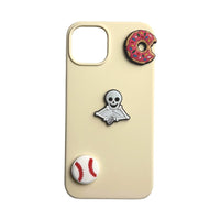 White ghost&Simpson doughnut& Baseball -Charms for shoe decoration and phone case - 3 pieces pack #21