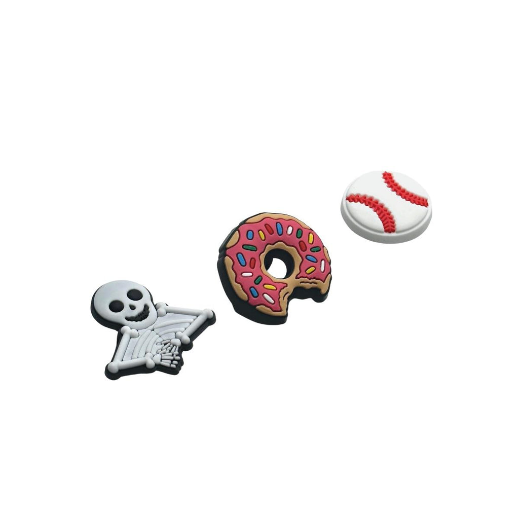 White ghost&Simpson doughnut& Baseball -Charms for shoe decoration and phone case - 3 pieces pack #21