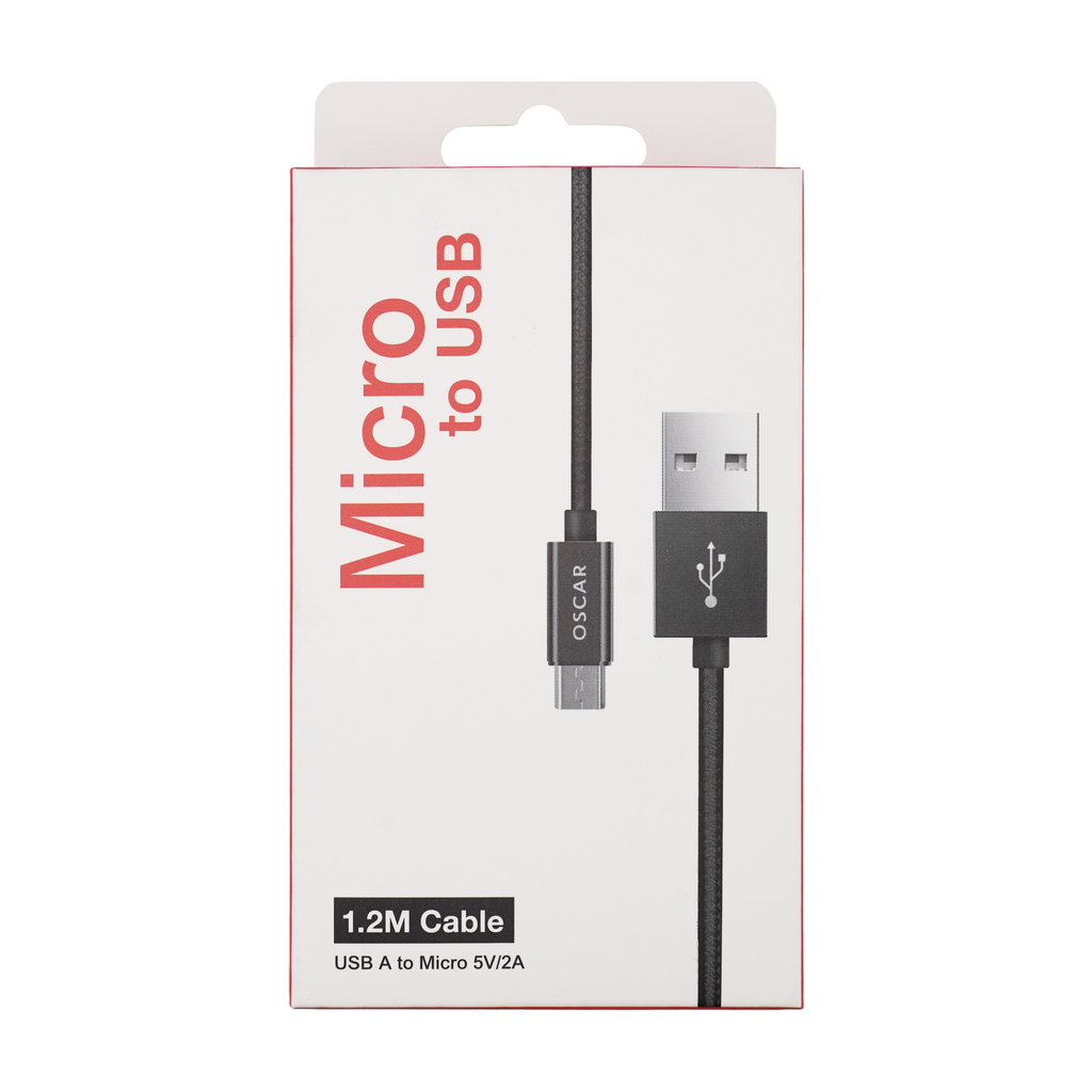 Oscar A to Micro 1.2M Cable Black