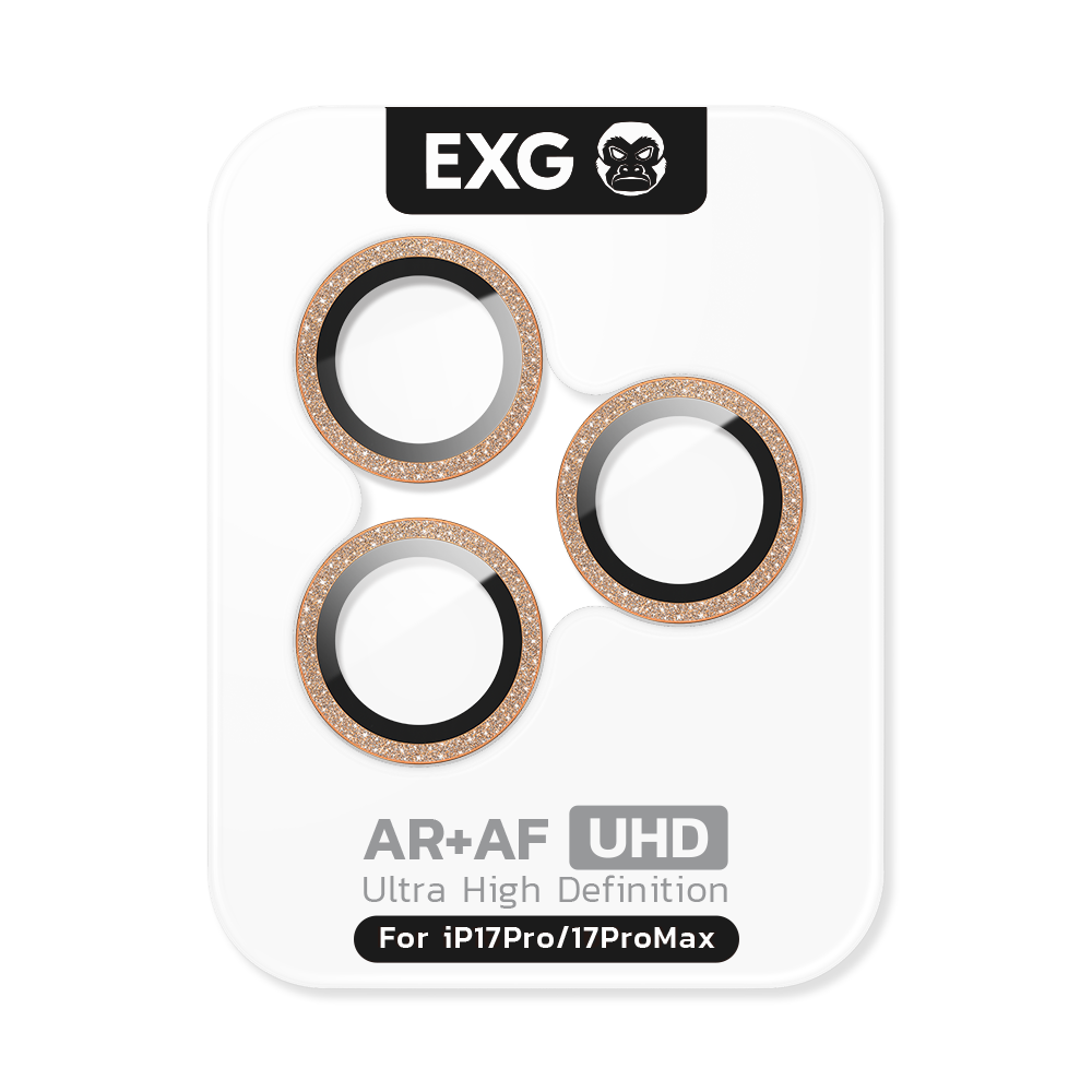 EXG Glitter Camera Protector Orange for iPhone 17 Series