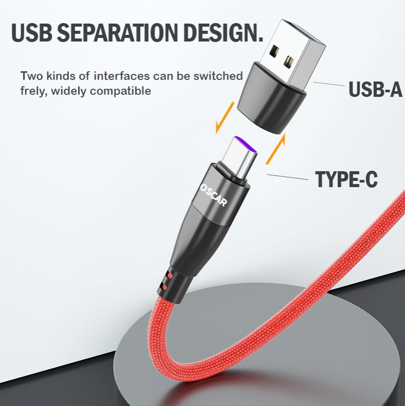 100W USB Type-C Fast Charging Cable Micro USB iPhone PD Charger Cord Red 1M [Online  Exclusive]
