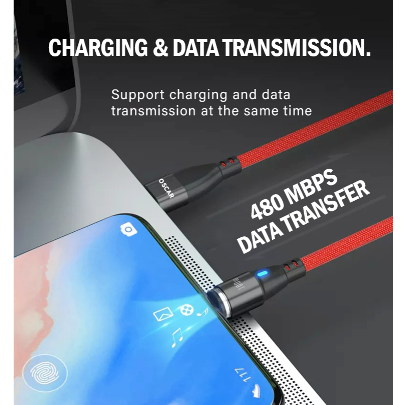 100W USB Type-C Fast Charging Cable Micro USB iPhone PD Charger Cord Red 1M [Online  Exclusive]