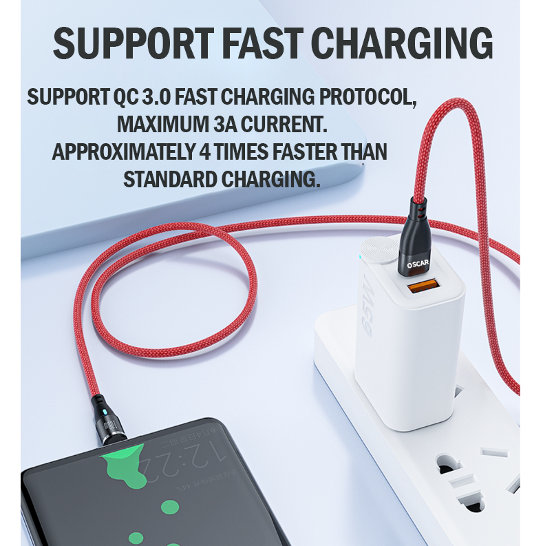 100W USB Type-C Fast Charging Cable Micro USB iPhone PD Charger Cord Red 1M [Online  Exclusive]