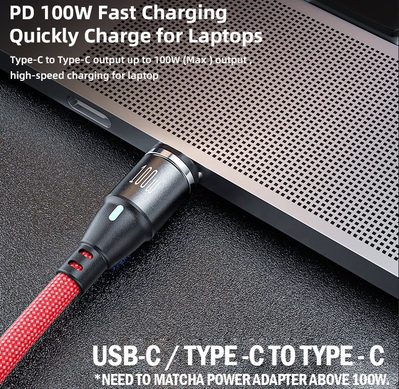 100W USB Type-C Fast Charging Cable Micro USB iPhone PD Charger Cord Red 1M [Online  Exclusive]
