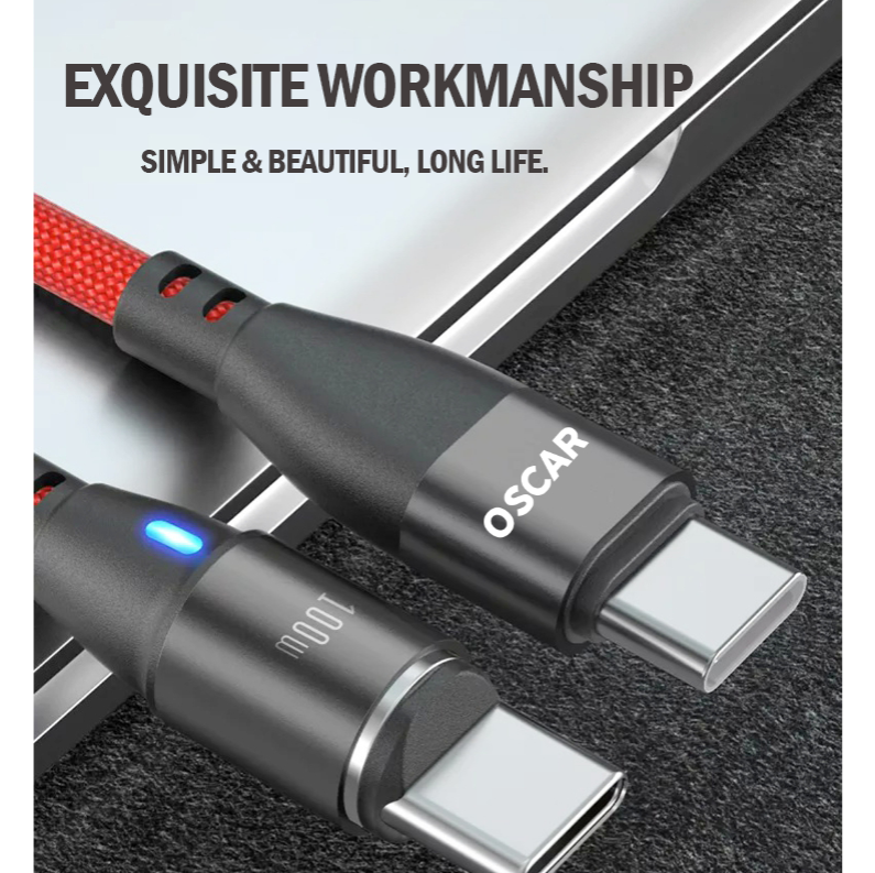100W USB Type-C Fast Charging Cable Micro USB iPhone PD Charger Cord Red 1M [Online  Exclusive]