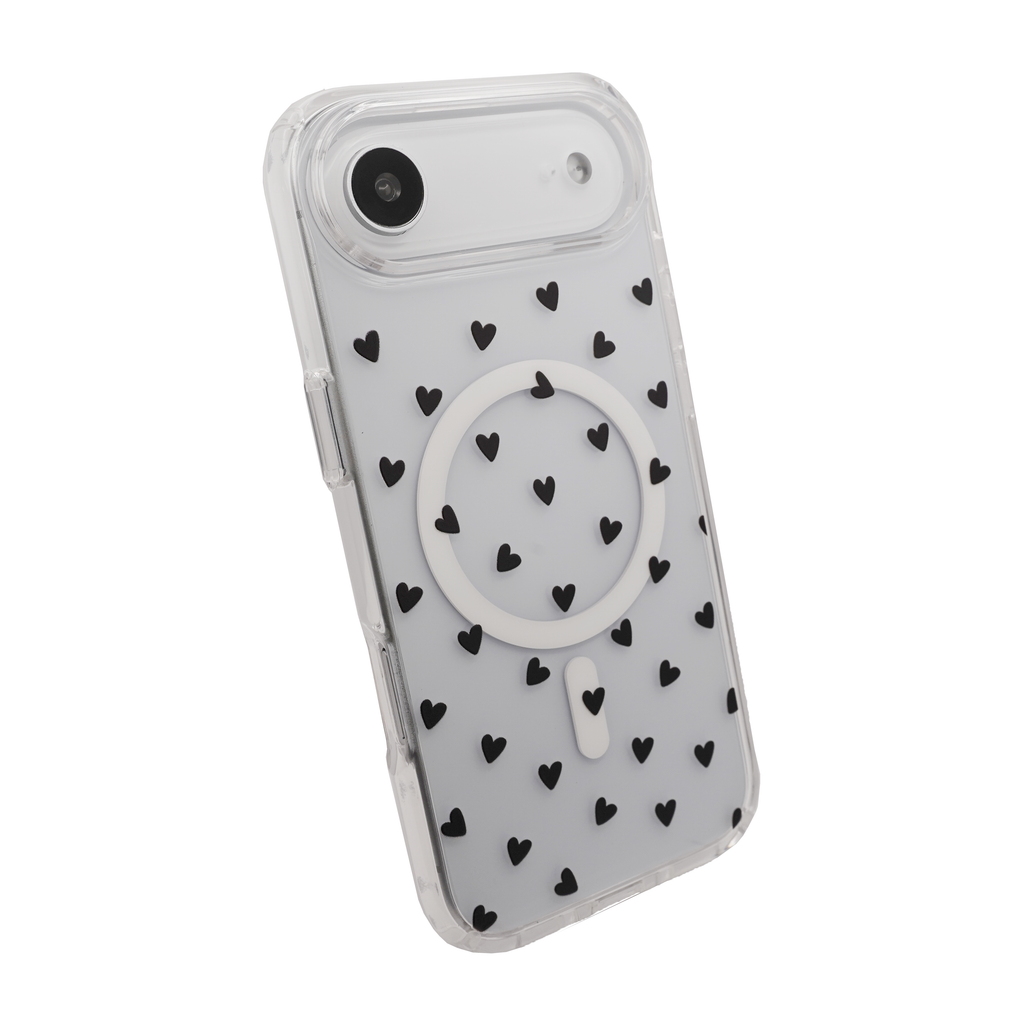 Heart magsafe Black Case for iPhone 17 Series