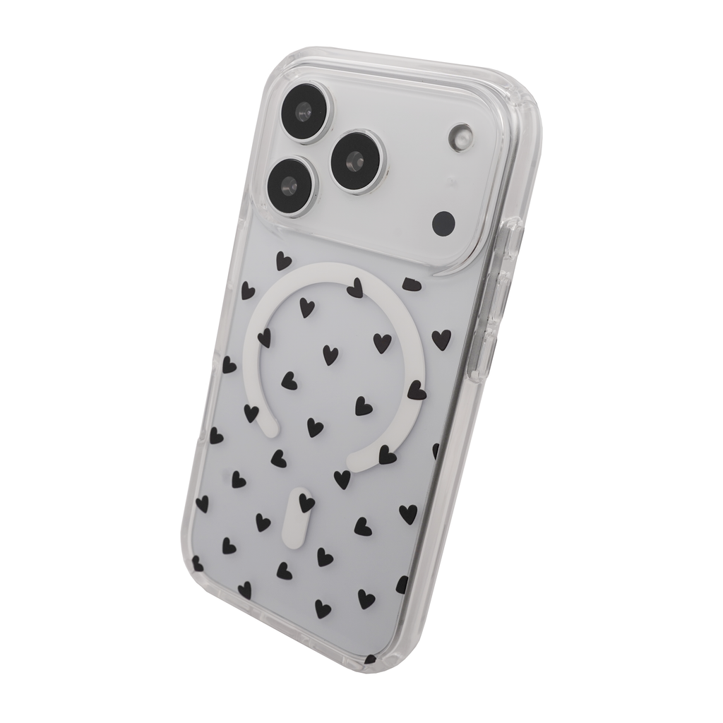 Heart magsafe Black Case for iPhone 17 Series