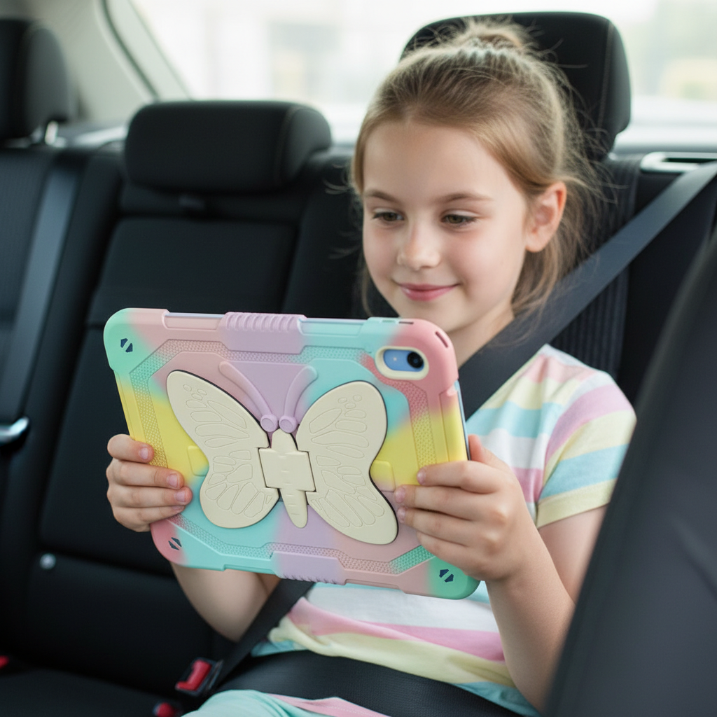 [Gift Under $50] For Apple iPad 7/8/9th Gen 10.2 Kids Shockproof EVA Case Tablet Cover Butterfly [Online Exclusive]