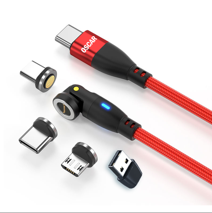 PD 100W USB Type-C Magnetic Charging Premium Cable 1m RED [Online Exclusive]