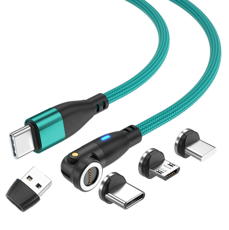 PD 100W USB Type-C Charging Cable Magnetic iPhone Micro USB Phone Charger Cord 1m Green [Online Exclusive]