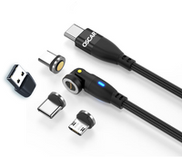 PD 100W USB Type-C Charging Cable Magnetic iPhone Micro USB Phone Charger Cord 1m Black [Online Exclusive]