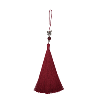 Long Norigae Deep Red Phone Charm