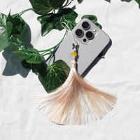 Long Norigae Cream Phone Charm