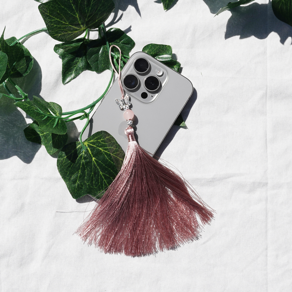 Long Norigae Rose Gold Phone Charm