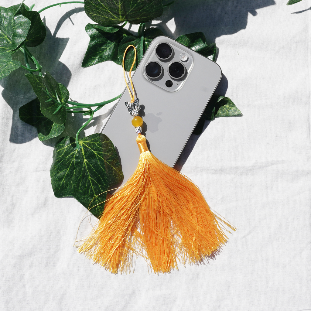 Long Norigae Yellow Phone Charm