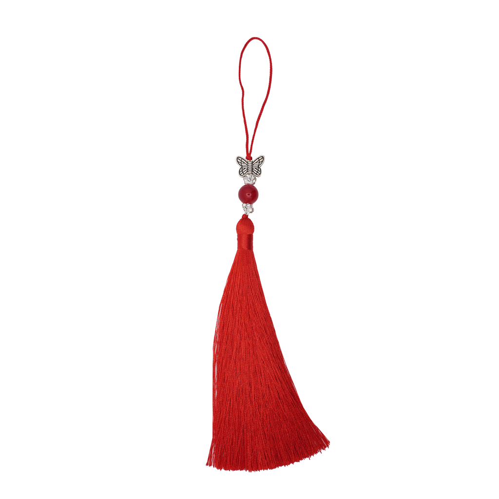 Long Norigae Red Phone Charm