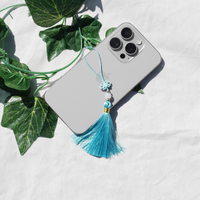 Short Norigae Light Blue Phone Charm