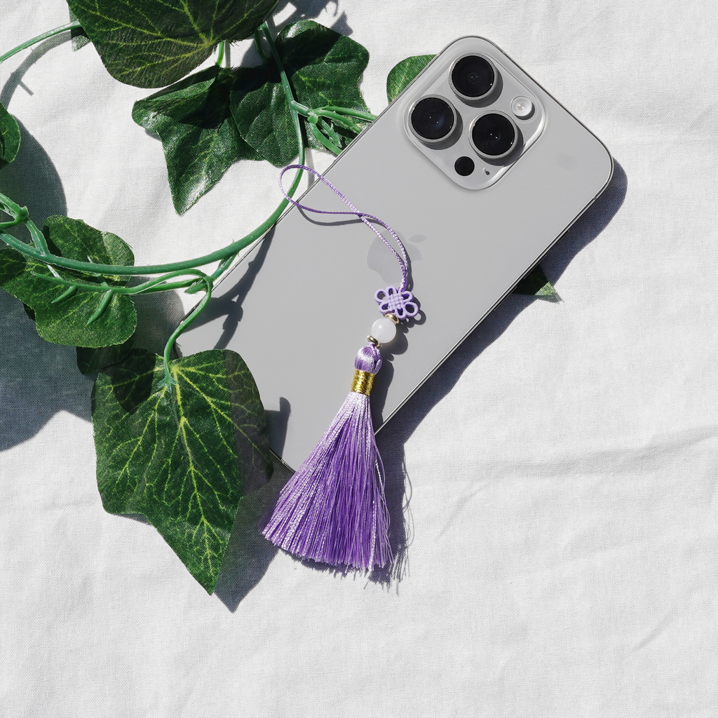 Short Norigae Purple Phone Charm