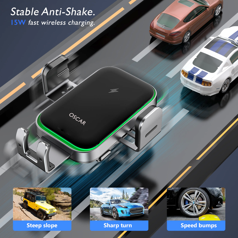 [Gift Under $100] 15W Wireless Fast Car Phone Charger Auto Clamping [Online Exclusive]