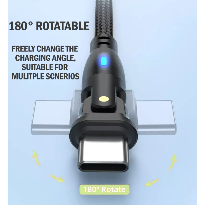 [3 Pack] PD 60W USB-C to USB-C Charging Cable 1M For iPhone 15 / Pro / Pro Max / Plus 180° Rotation Cord For Fast Charging Charger[Online Exclusive]