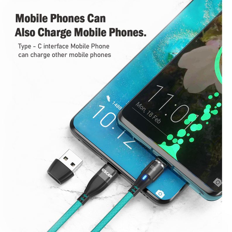 PD 100W USB Type-C Charging Cable Magnetic iPhone Micro USB Phone Charger Cord 1m Green [Online Exclusive]