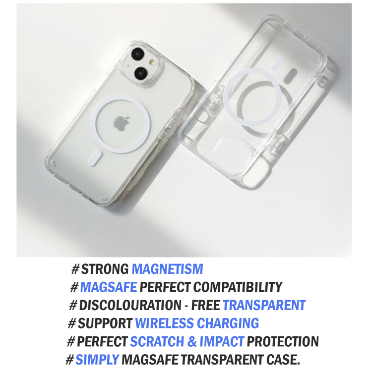 iPhone 14 Pro Magsafe Case Clear Transparent Slim Shockproof Magnetic Cover [Online Exclusive]