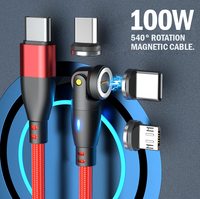 PD 100W USB Type-C Magnetic Charging Premium Cable 1m RED [Online Exclusive]
