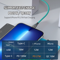 100w Magnetic USB Type-C Fast Charging Cable Micro USB iPhone PD Charger Cord Turquiose 1M [Online  Exclusive]