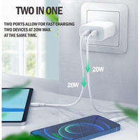 [Gift Under $50] 40W PD Dual Port USB C Fast Wall Charger Power Adapter For iPhone 15 / Pro / Pro Max / Plus Samsung Galaxy S21 / S22 / S23 Ultra & Rotatable 1m 60W Type-C to C Cable [Online Exclusive]